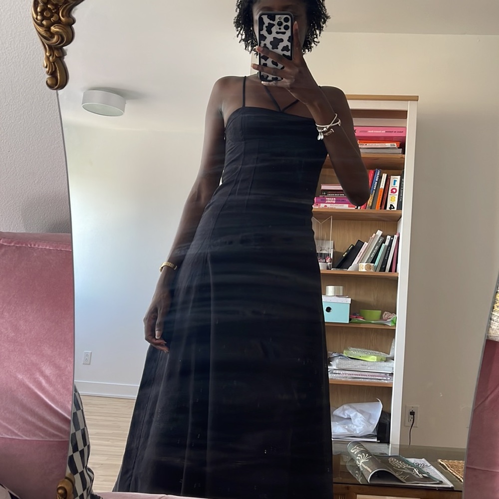 ZARA LINEN BLEND MAXI DRESS